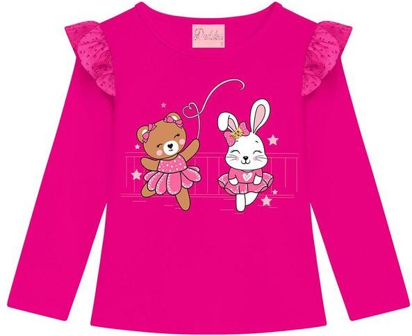 Blusa Infantil em Botão Rosa