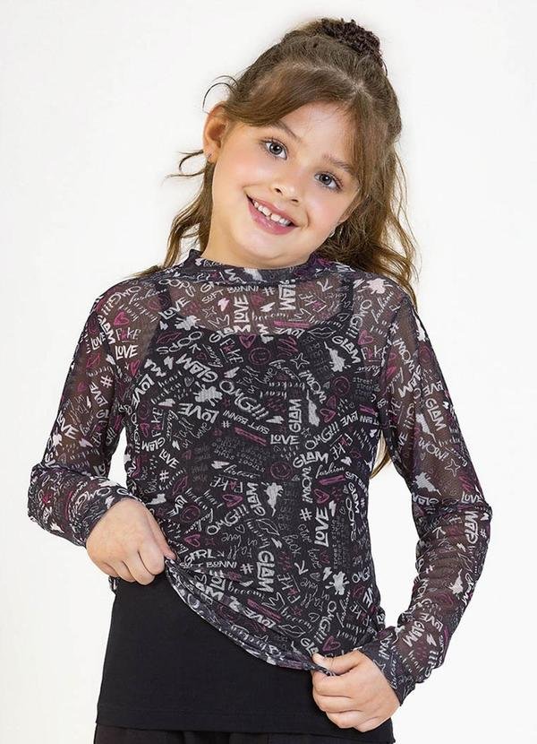 Imagem principal Blusa Infantil em Tule e Viscolycra Preto Soft Bonni Soft Bonni