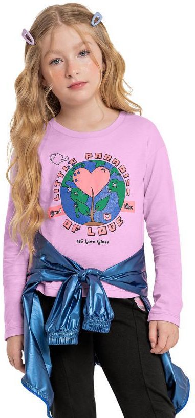 Imagem principal Blusa Infantil Little Paradise Of Love Roxo Gloss Gloss