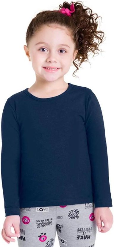 Blusa Infantil Menina Cotton Azul