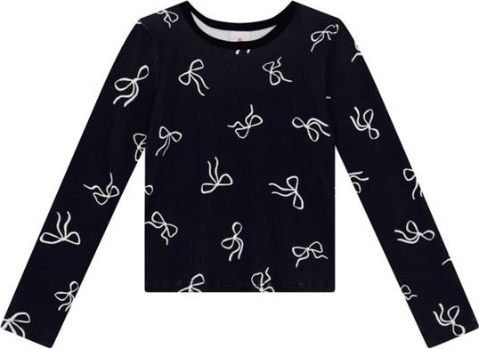 Blusa Infantil Menina em Ribana Preto