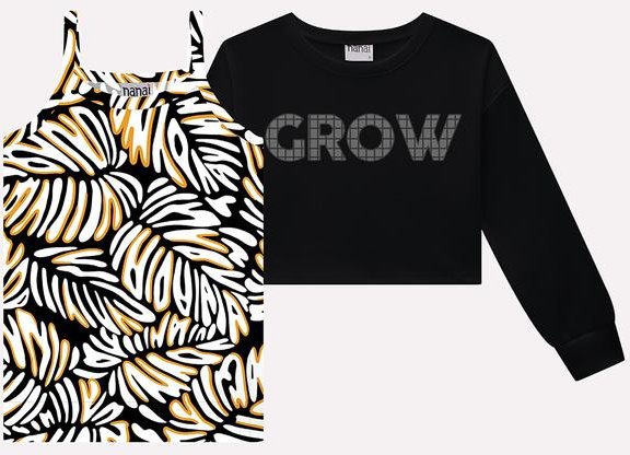 Blusa Infantil Menina Lettering Preto