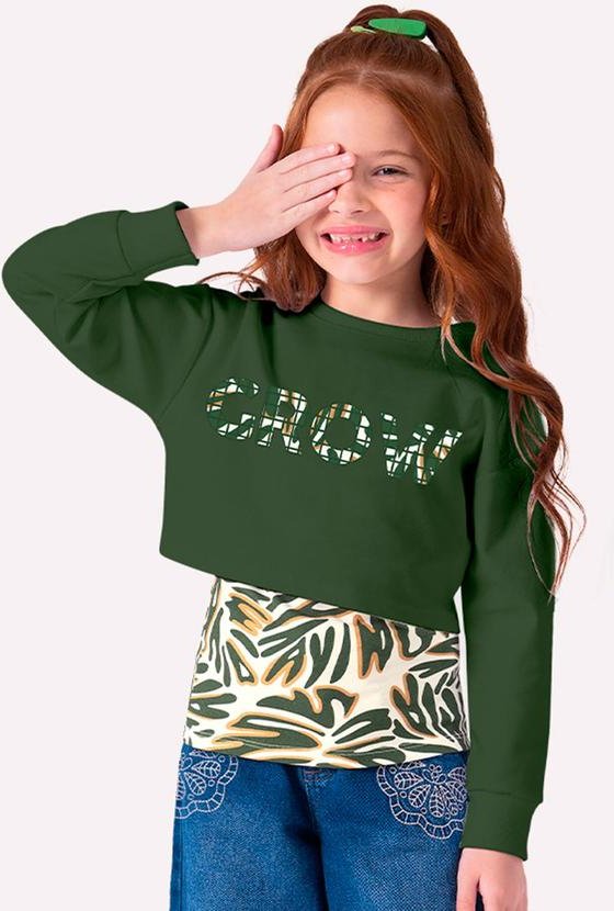 Blusa Infantil Menina Lettering Verde