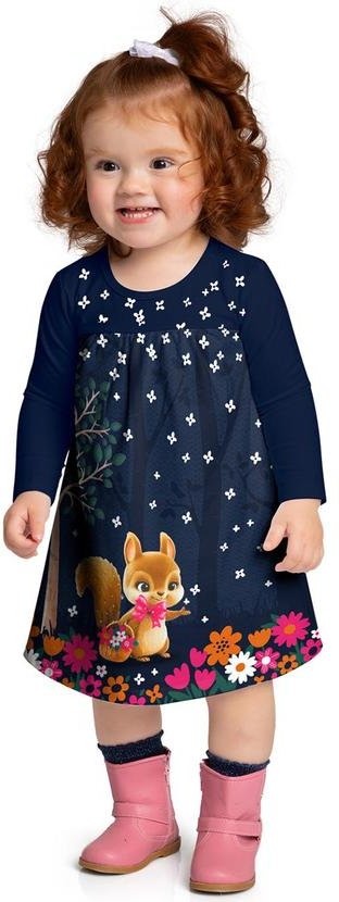 Blusa Infantil Menina Pinguins Azul