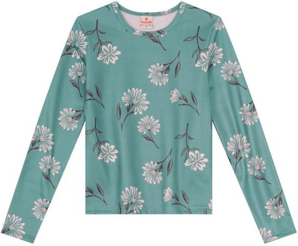 Imagem principal Blusa Infantil Menina Térmica Florida Verde Brandili Brandili