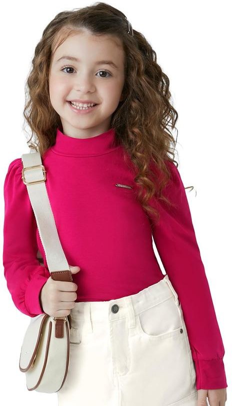 Blusa Justa em Cotton Menina Rosa