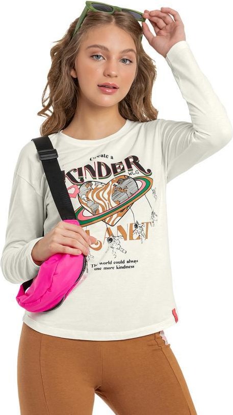 Imagem principal Blusa Juvenil Menina em Meia Malha Bege Gloss Gloss