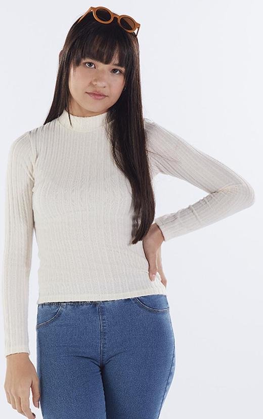 Imagem principal Blusa Juvenil Menina Tecido Canelado Bege Pulla Bulla Pulla Bulla