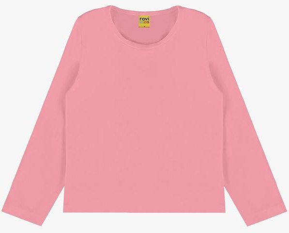 Blusa Manga Longa Infantil Feminina Rosa