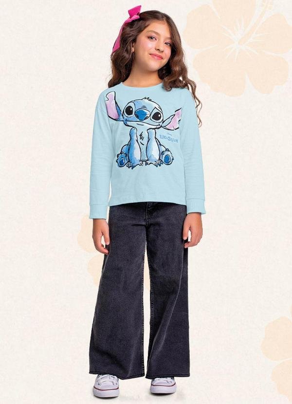 Imagem principal Blusa Manga Longa Lilo & Stitch Azul Fakini Kids Fakini Kids