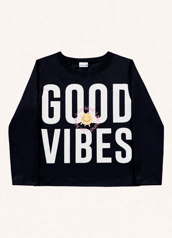 Imagem principal Blusa Manga Longa Preto Fakini Kids Fakini Kids