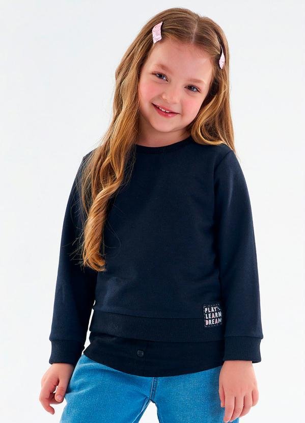 Imagem principal Blusão Infantil Menina em Moletom Preto Up Baby Up Baby