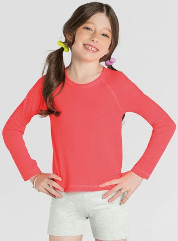 Imagem principal Camiseta Infantil Malha Uv Rosa Brandili Brandili