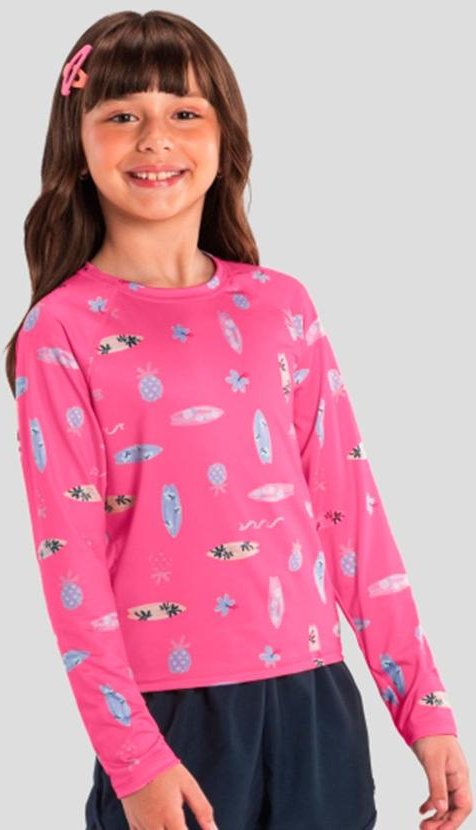 Imagem principal Camiseta Infantil Menina em Malha Uv Rosa Brandili Brandili