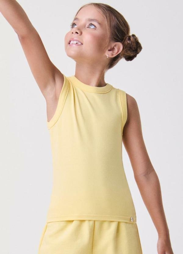 Imagem principal Regata Básica Canelada Amarelo Manteiga Amarelo Bimbi Bimbi