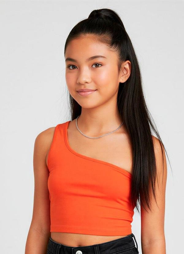 Imagem principal Blusa Cropped Assimétrica Teen Laranja Escuro Malwee Kids Malwee Kids