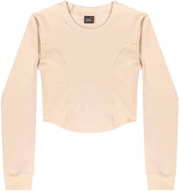 Imagem principal Blusa Cropped Juvenil em Molecotton Bege Gloss Gloss