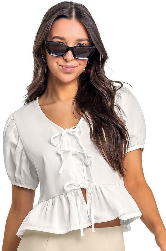 Imagem principal Blusa Juvenil com Laços Bege Gloss Gloss