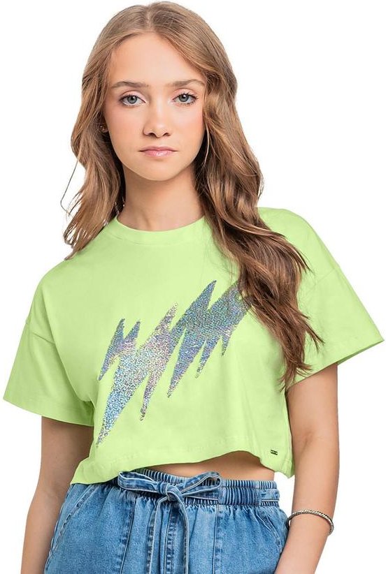 Imagem principal Blusa Juvenil com Paetê Verde Gloss Gloss