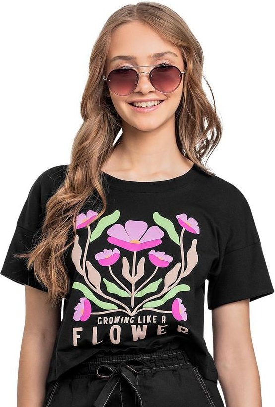 Imagem principal Blusa Juvenil com Puff Preto Gloss Gloss