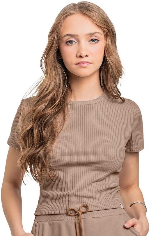 Imagem principal Blusa Juvenil Ribana Canelada Marrom Gloss Gloss