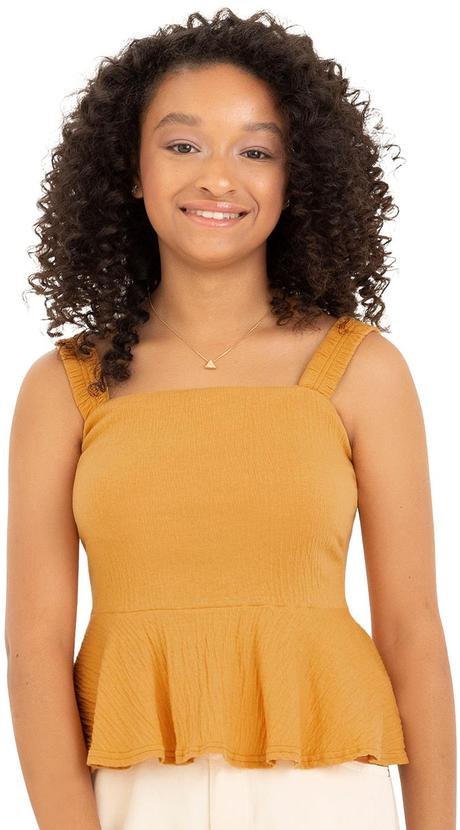 Imagem principal Blusa Peplum Texturizada Teen Amarelo Escuro Malwee Kids Malwee Kids