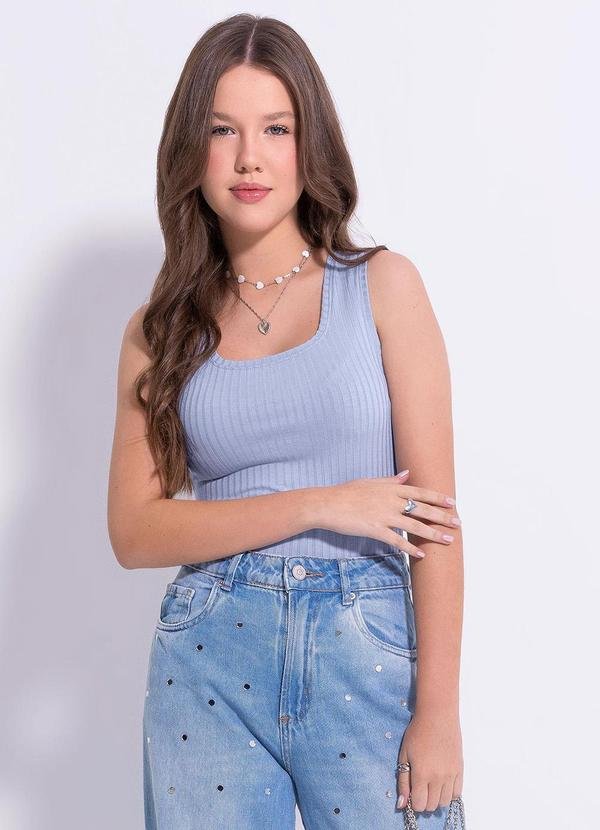 Regata em Canelado Azul