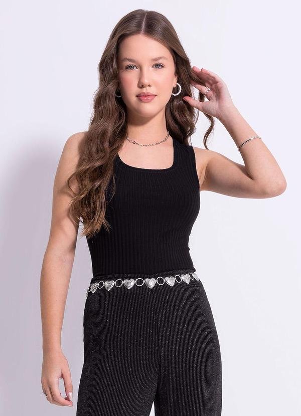 Regata em Canelado Preto