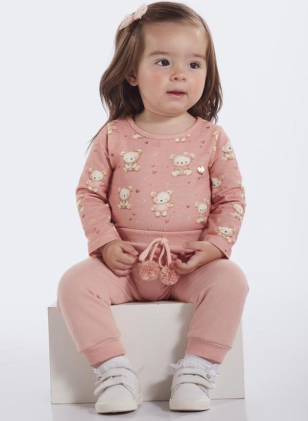 Imagem principal Body Bebe Menina Cotton Leve Rosa Pulla Bulla Pulla Bulla