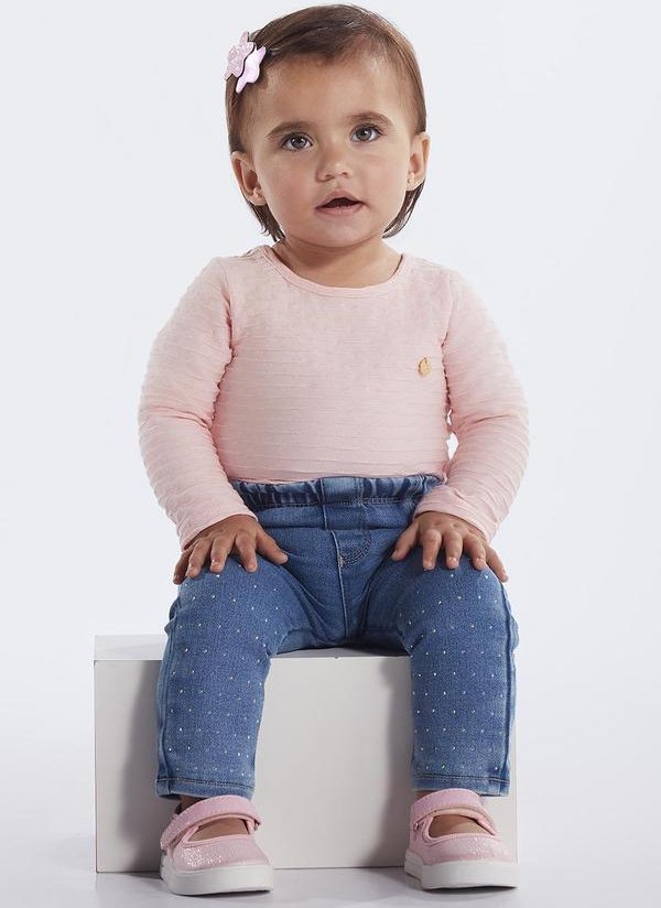Imagem principal Body Bebe Menina Cotton Leve Trabalhado Rosa Pulla Bulla Pulla Bulla