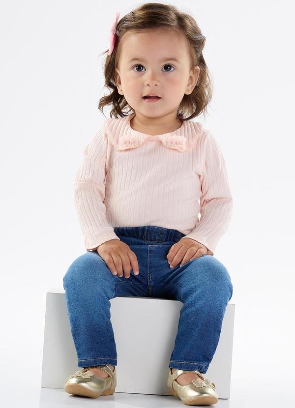 Body Malha Canelada Rosa