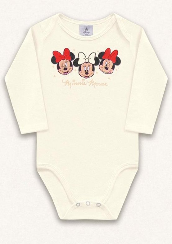 Imagem principal Body Manga Longa Minnie Bege Fakini Kids Fakini Kids