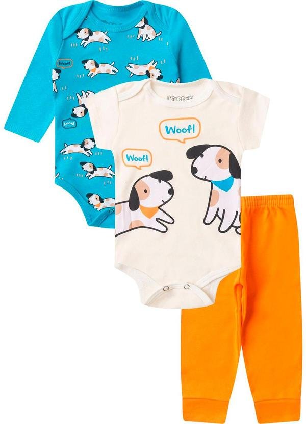 Imagem principal Kit Body Infantil Longo 3 Peças Kappes Azul Rovitex Rovitex