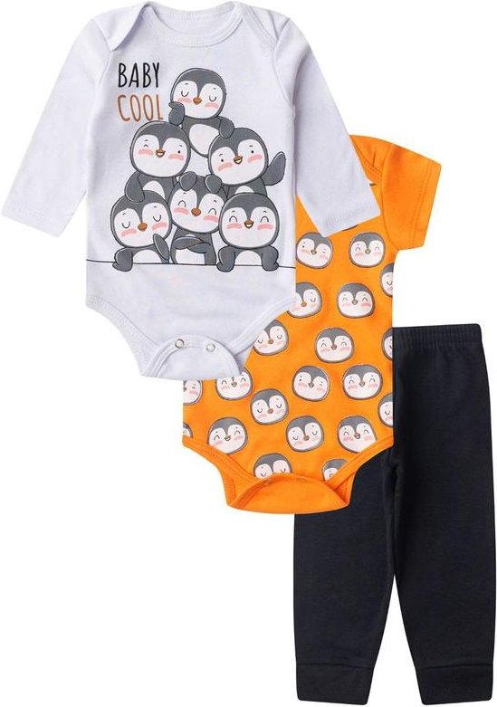 Imagem principal Kit Body Infantil Longo 3 Peças Kappes Laranja Rovitex Rovitex