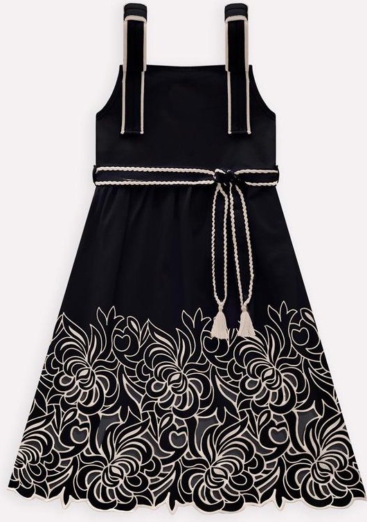 Imagem principal Vestido Infantil Menina em Cotton Preto Brandili Brandili