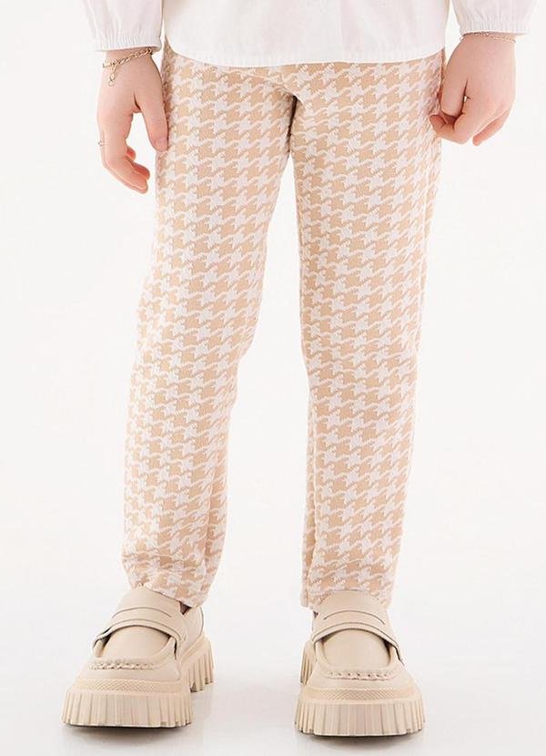 Imagem principal Calça em Malha Xadrez Infantil Menina Bege Up Baby Up Baby