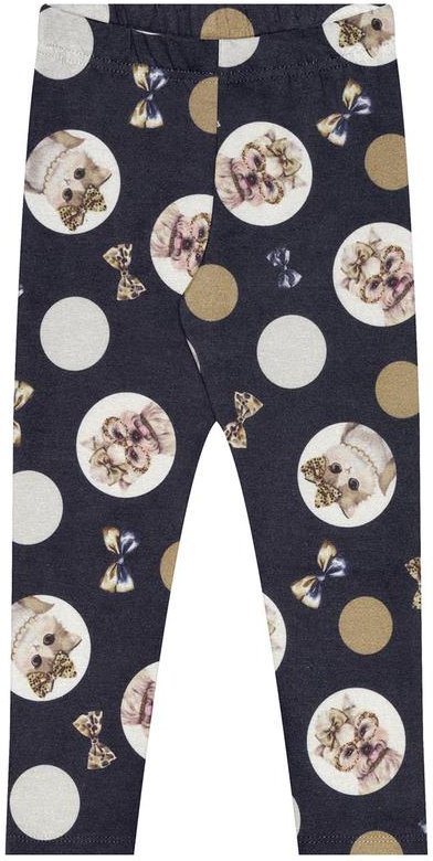 Calça Estampada Menina em Malha Soft Azul