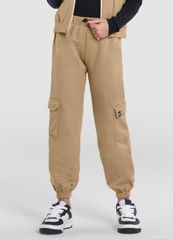 Calça Menina em Moletom Marrom