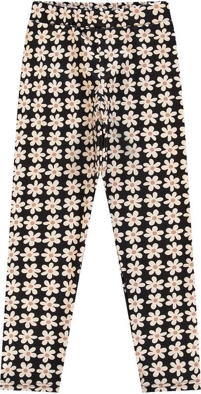 Calça Legging Floral Soft Menina Preto