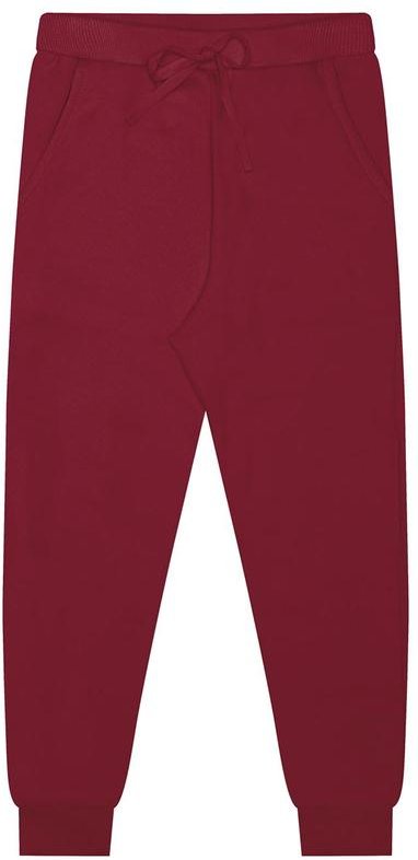 Calça com Bolso em Moletom Felpado Vermelho