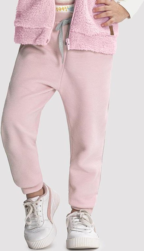 Calça Jogger Infantil Menina Moletom com Cadarço Rosa