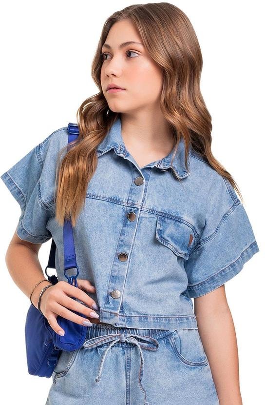 Imagem principal Camisa Cropped Jeans Juvenil Azul Gloss Gloss