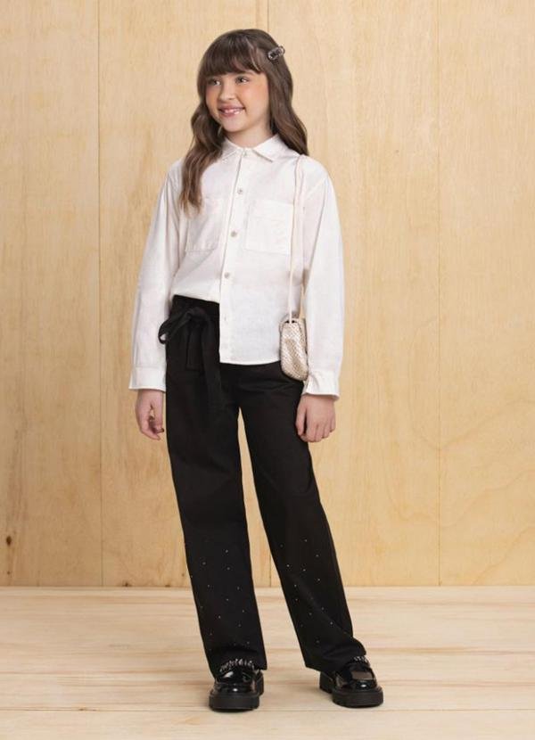 Imagem principal Camisa Infantil em Tricoline Bege Milli E Nina Milli E Nina