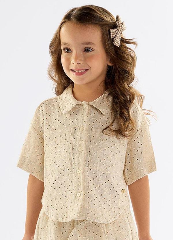 Imagem principal Camisa Infantil para Menina em Laise Bege Up Baby Up Baby