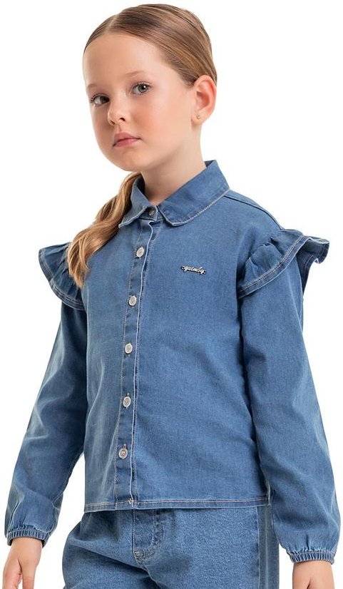 Imagem principal Camisa Jeans Infantil Menina Azul Quimby Quimby