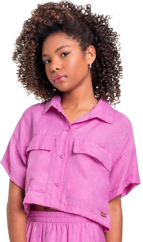 Imagem principal Camisa Manga Curta Juvenil Rosa Gloss Gloss