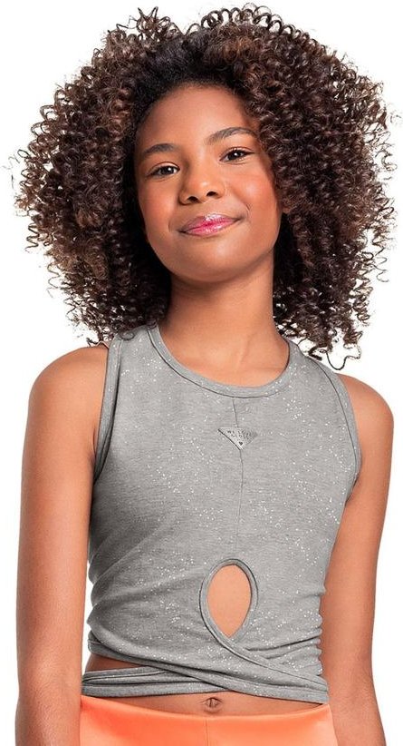 Imagem principal Regata Cropped em Cotton Juvenil Prata Gloss Gloss