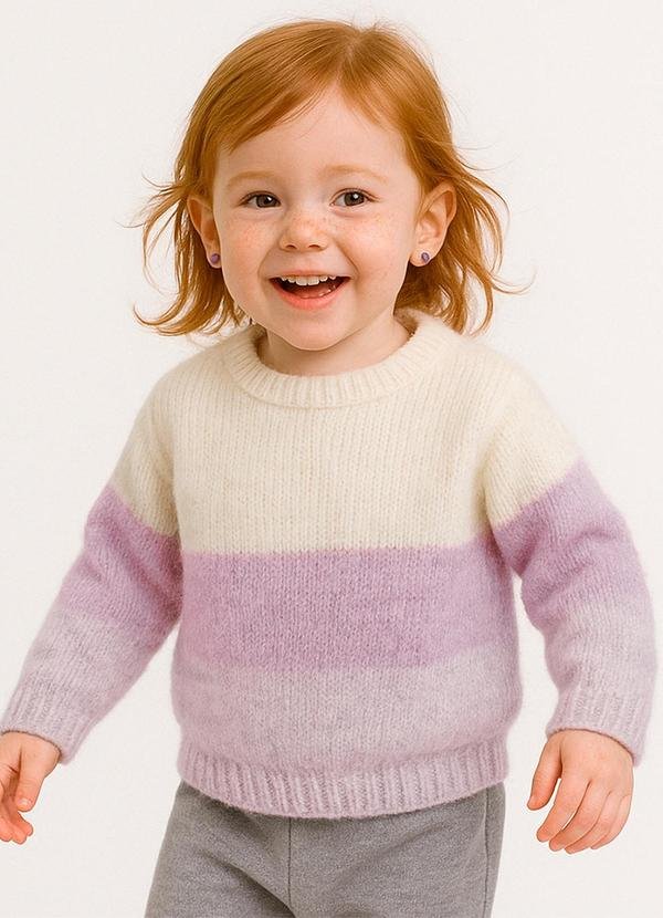 Imagem principal Blusa Trico Inantil de Pelinho Lilas e Off Anadoda Anadoda