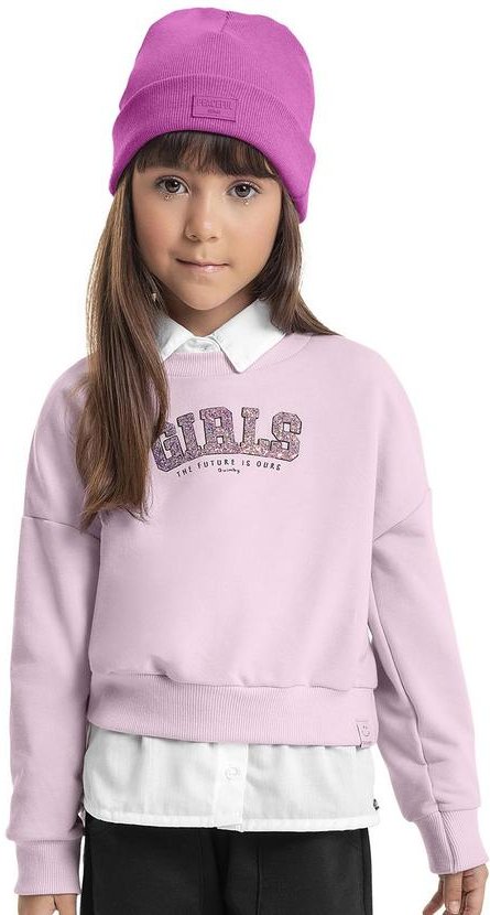 Imagem principal Blusão Cropped em Moletom Infantil Roxo Quimby Quimby