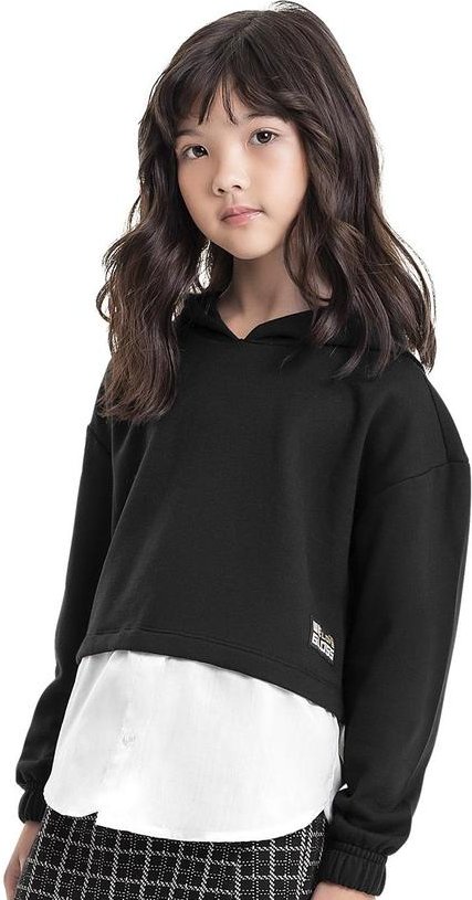 Imagem principal Blusão em Moletom e Tricoline Juvenil Preto Gloss Gloss